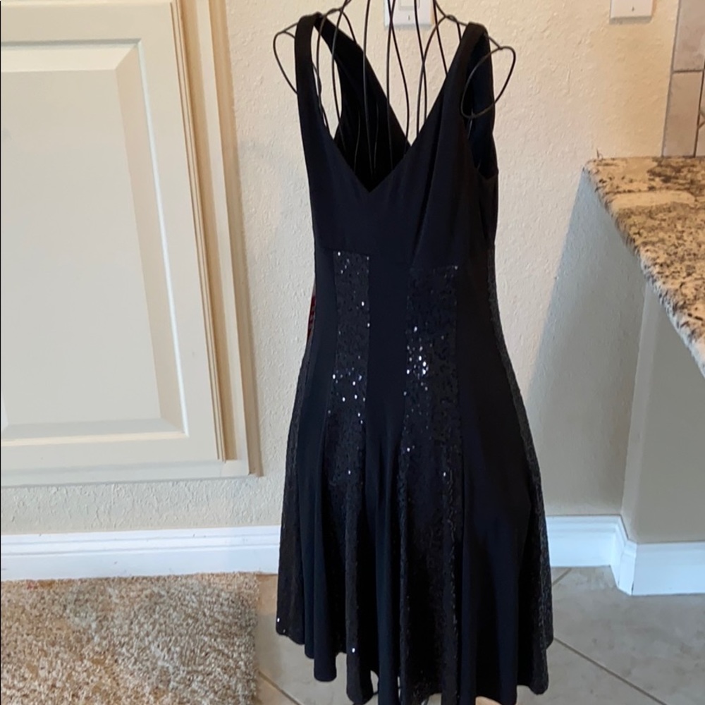 Black sequin cocktail dress